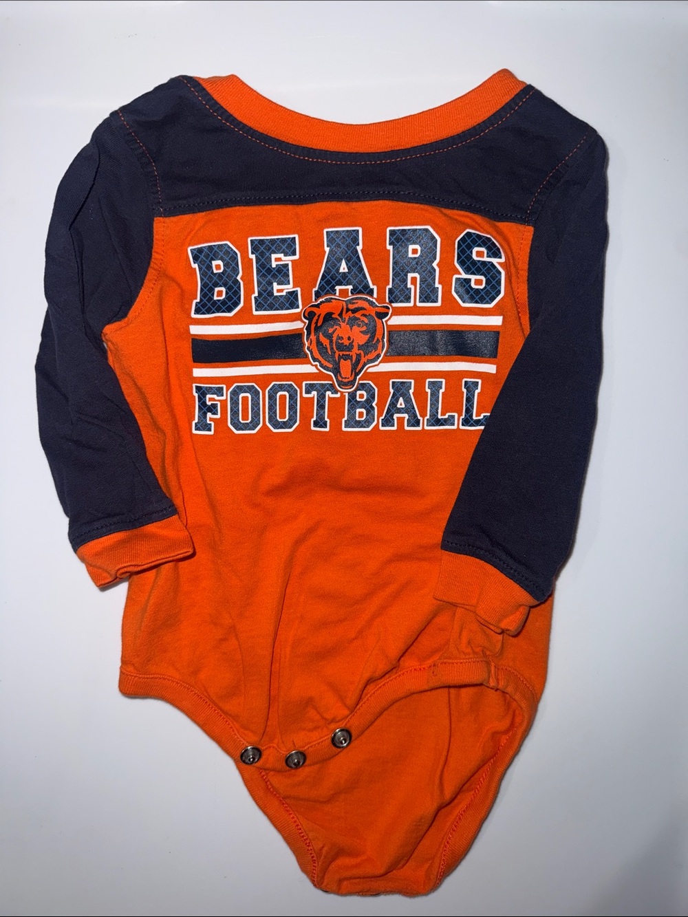 NFL Orange and Navy Bears Football Baby One-Piece